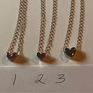 Silver Heart Pendant Necklace Choice Silver Necklace Dainty Heart pendant NWOT